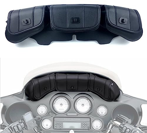 GYMARK Motorrad Windschutzscheibe Satteltasche 3 Beutel Tasche Verkleidung für Harley Touring Electra Glide Street Glide Tri Glide Ultra Classic 1996-2013
