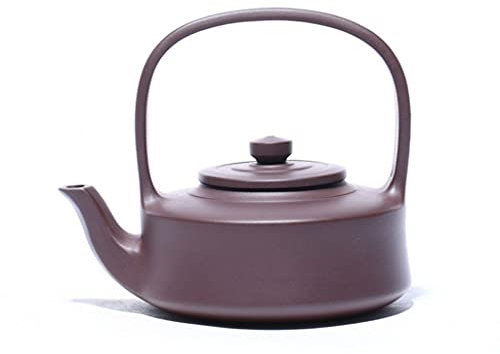 Teiera in argilla viola fatta a mano, Teiera in argilla viola tradizionale, Yixing Teiera tradizionale in sabbia viola Prodotti fatti a mano Teiera in fango viola minerale grezzo Tipo di vaso creativo