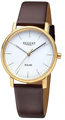 REGENT Solaruhr Damen Edelstahl IPG vergoldet 35mm F-1555