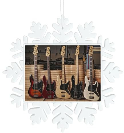 Weihnachtsbaum-Hängeornament, Motiv: Gitarre, Bass, Musikinstrumente, Dekoration, Geschenk für Zuhause und Büro