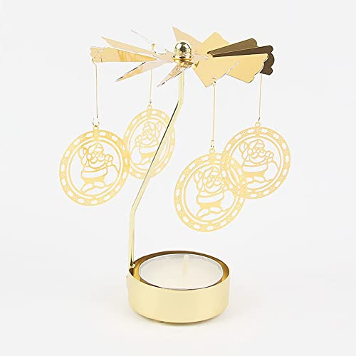 Glas Teelichthalter,Engel Teelichtglas, Teelicht Karussell, Rotierender Kerzenhalter Eisen Metall Kerzenständer für Valentinstag Deko Geschenk Hochzeit Dekoration Wohnzimmer Tischdeko