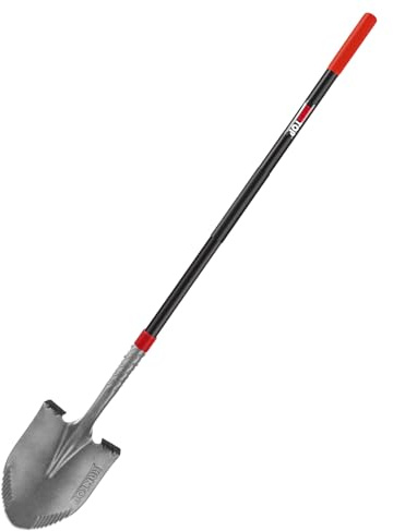 HANTOP Heavy Duty Garden Tools Digging Shovel Garden Shovel Spade with Long Fiberglass Handle for Digging and Garden Work,58 inches