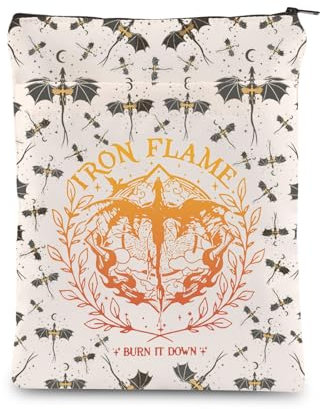 KEYCHIN Buchhülle für 4. Flügel, Drachenreiter, Buchliebhaber, Geschenke, Burn It Down Dark Academia Buchumschläge Ya Fantasy Book Lover Geschenke (Burn It Down-BS)