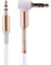 REY Cable Jack 3,5mm Macho - Macho, Audio Stereo, Ángulo Acodado 90º, Blanco