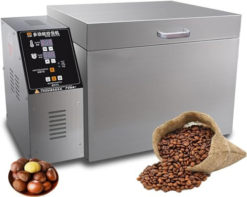 ZYJIX Adjustable 2000G Electric Coffee Bean Roaster Machine - Stainless Steel, Perfect For Baking Coffee, Chestnut, Peanuts & Grain - Timed & Temperature Control