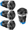 Gebildet 4piezas 12mm Interruptor de Botón de Bloqueo Cable de Cabeza Elevada Aleación de Aluminio 1NO 12V 24V 36V 110V 250V Impermeable IP65 sin LED (Carcasa Negra)