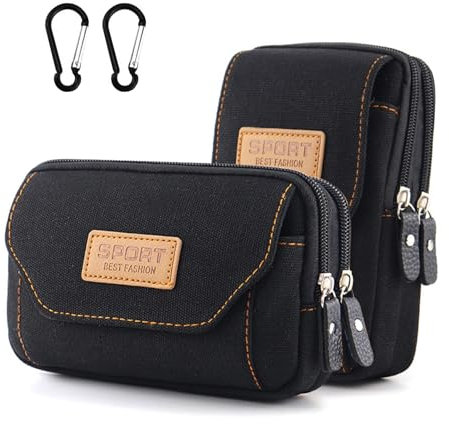 Handy Gürteltasche,Forreen 2 Stück Taktische Hüfttaschen Multifunktional Gürteltasche Utility Reißfestigkeit Molle Tasche mit 2 Haken für Outdoor Camping Wandern Radfahren Klettern