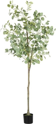 Eucalipto Artificial, Plantas Artificiales Decorativas, Planta Artificial Grande Arbol Artificial Ideal para Decoración árbol de eucalipto sintético Alto en Maceta 180 cm