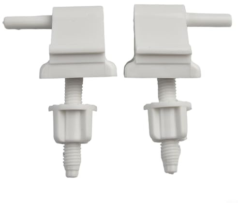 2 Pack Toilet Seat Hinges Replacement with Bolts Screw Nuts White Plastic Toilet Seats Repair Kit for Toilets Top Cover Lids Bathroom Parts Hardware(white)