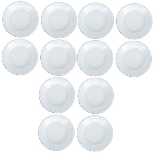 GRADENEVE 12 Stk Emailleplatte Salatteller Aus Emaille Snacks Servieren Schmuckplatte Emaillierter Obstteller Chinesische Snacks Dekoratives Tablett Emailleteller Im Retro-stil Weiß