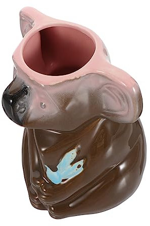 Amosfun Copa Koala Tiki Vasos Cerveza Vasos Cocktail Taza Tiki Taza de Agua Taza de Bebida Taza de té de Dibujos Animados Taza Fiesta Luau Coala Beber Taza Copa de Vino de cerámica Brown