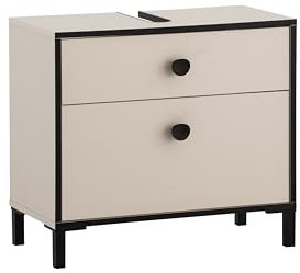 Schildmeyer Edda Waschbeckenunterschrank 159682, cremebeige, 65,1 x 33 x 59,1 cm