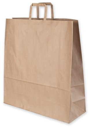 Paxit - Papiertüten mit Henkel, 50 Stück Satz, Papiertaschen, Papiertragetaschen, Kraftpapier Tüten, Papier Tüten, Papiertüte, Kraft - 450x160x480 mm