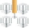 Lot de 4 Pieds de Poteau Réglables 100–150 mm, Support Poteau Bois Galvanisé avec Platine 75 x 75 x 3 mm, Pied Réglable pour Clôture, Pergola 4x4, Abri, Terrasse, Unterregal Hängekorb 38-70 cm