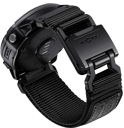Bandletic Kompatibel mit Garmin Fenix 7X 6X Pro/Fenix 8 51mm/5X Plus/3 HR Armband, 26mm Quick Fit Nylon Armband mit Magnet Fidlock V-Buckle für Garmin Epix/Tactix/Descent/Enduro/Instinct 2X/Quatix 3