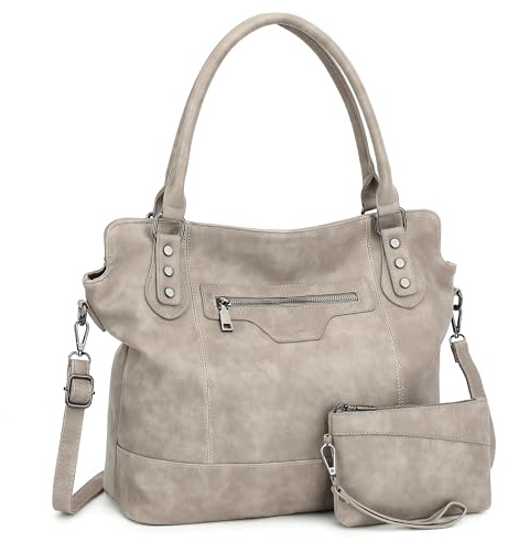 TANTOMI Tote Handbags for Women Hobo Bags for Women Large Crossbody Purses Shoulder Bags with Adjustable Strap, Gray, One Size
