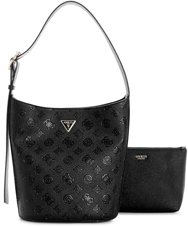 GUESS CRESIDIA II SOCIETY SATCHEL, COULEUR BLO - Black Logo BLO - Black Logo One Size