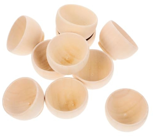 UTHCLO 20Pcs Wooden Blank Bowls DIY Craft Smooth Sanded Mini Bowls for Painting and Decoration Creative Handcrafted for Home School Party Use
