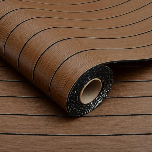 3D Tapete Wandpaneele Selbstklebend, 40 x 300 cm Kaffeebraun Wandpaneele Holzoptik Holz Selbstklebend DIY Wandtapete,Geeignet für Küche, Bad, Wohnzimmer,Schlafzimmer