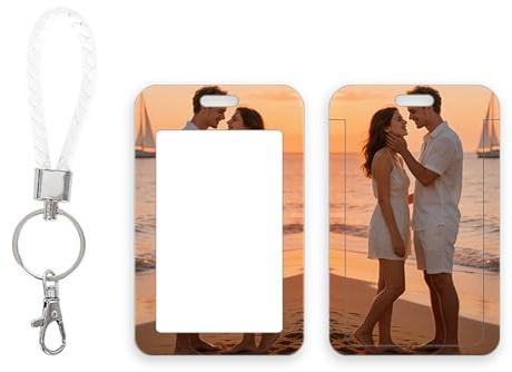 Porta Badge Personalizzato con Foto e Nome, Portabadge con Cordino Staccabile Per, Photocard Holder con Finestra Trasparente, Verticale, per Ufficio Scuola Badge Identificativi Badge Infermiera