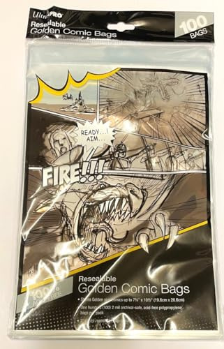 Ultra Pro Golden Resealable Comic Bags Pack of 100