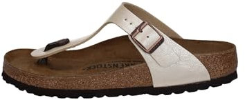 BIRKENSTOCK Damen Gizeh Birko-flor Zehentrenner, Graceful Pearl White, 41 EU