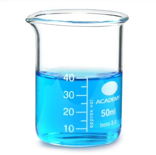 Glass Measuring Beakers 40ml - Set of 6 | Low Form Beakers, Measuring Cups, Borosiliate Beakers