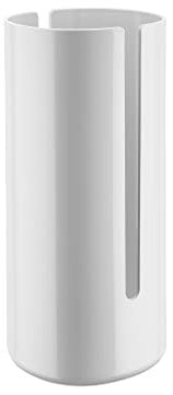 Alessi Birillo PL18 W - Design Toilettenpapierbehälter aus Thermoplastisches Harz und PMMA, Weiß,L 15cm, B 15cm, H 31cm