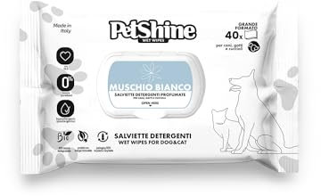 PORRINI Toallitas Higiene para Perro y Gato, Musgo Blanco Aloe