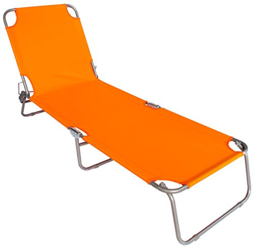 Liege aus Eisen, Bezugsstoff Oxford, Sonnenliege, für Pool und Strand