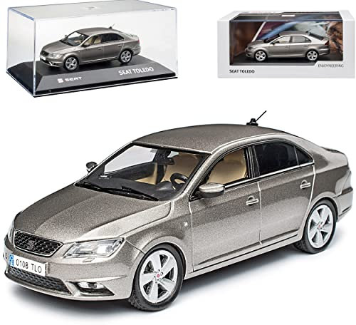 Modellcarsonline Seat Toledo Grau Limousine Ab 2012 1/43 Sonderangebot Modell Auto mit individiuellem Wunschkennzeichen