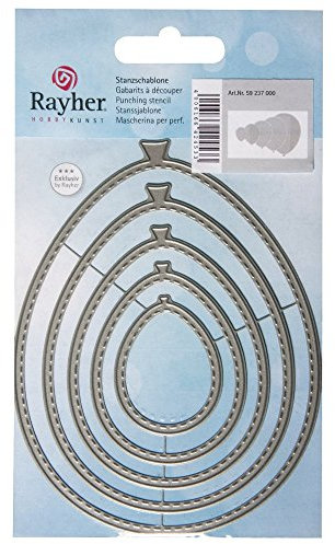 Rayher Hobby 59237000 Stanzschablonen-Set, Nesting Balloons, 5 Stück, 9,5 x 12 cm