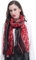 Lina & Lily Damen Schal Tuch mit Weihnachts-Muster (Rot, Weihnachten)