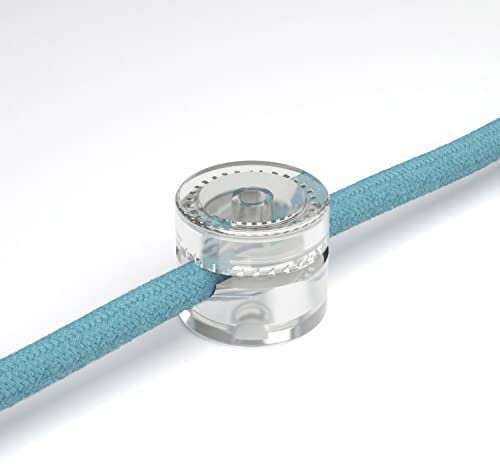 Fixation murale passe-câble universel pour câble textile pour éclairage 2x0,75 et 3x0,75 - Transparent