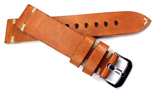Sulla RIOS 1931 Herren Leder Deutsch Uhrenarmband Vintage 20mm hell braun