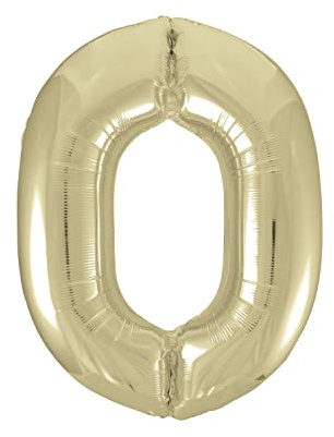 Gold Number 0 Shaped Large Foil Balloon (86cm) 1 Piece - Perfect for Birthday Parties and Special Events