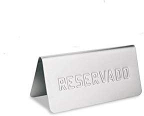 Supreminox Cartel de Mesa Reservado, Acero Inoxidable, Plateado, 30 x 30 x 30 cm