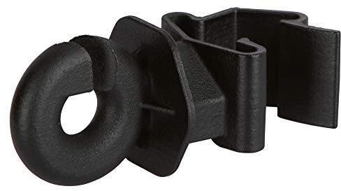 AKO 25x T-Pfosten Weidezaunband Clip Isolator, schwarz - Verbessertes Clip System - Einfaches Anklippen am T-Post - Für Weidezaunband bis 50mm