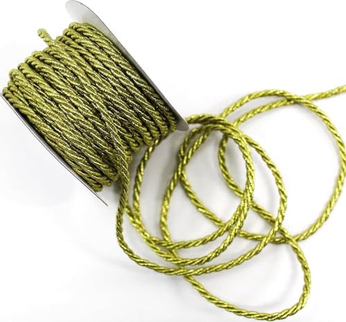 Cordoncino in lurex, 15 m x 4 mm, lucido, nastro decorativo per decorazioni, filo dorato (oro lucido)