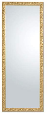 MO.WA Spiegel Wandspiegel Gold 55x145 Barock Ganzkörperspiegel Klassischer Spiegel Holzrahmen vergoldet Flurspiegel Lehnspiegel Garderobespiegel Bodenspiegel Schlafzimmer