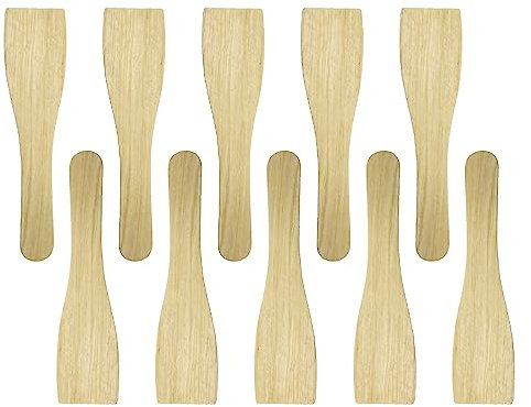 10 Stück Schaber Zubehör Spachtel, Natürliche Holzschaufel, Grillschaufel, Schieber Schaber, Holz Racletteschaber Racletteschieber, Raclette-Set, Schaber Holz Geeignet zum Pfannengaren und Grillen