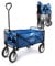 Wiltec Faltbarer Bollerwagen in Blau, Faltbollerwagen mit Kunststoffreifen und Handgriff, Klappbollerwagen Offroad geeignet