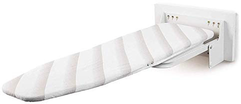 MYOYAY Wall Mounted Ironing Board 13 x 37 Inch Space-Saving 180° Swive Fold Away Ironing Board with Heat Resistant Cover for Home House Held Laundry with Manual,White