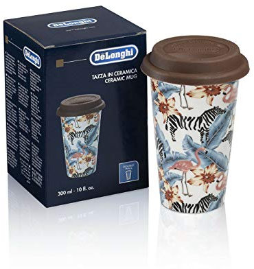 DeLonghi Taza Animals Cerámica Térmica Doble Pared 300ml Tapa Silicona