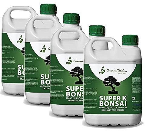 Abono Líquido Bonsai Comercial Mida Super K Fertilizante de Algas Rápida Absorción 4 x 5 L