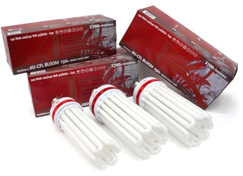 Weedness ESL Pflanzenlampe 200 Watt Energiesparlampe Blütephase – E40 Fassung 2700K Grow Anbau Indoor Lampe Birne