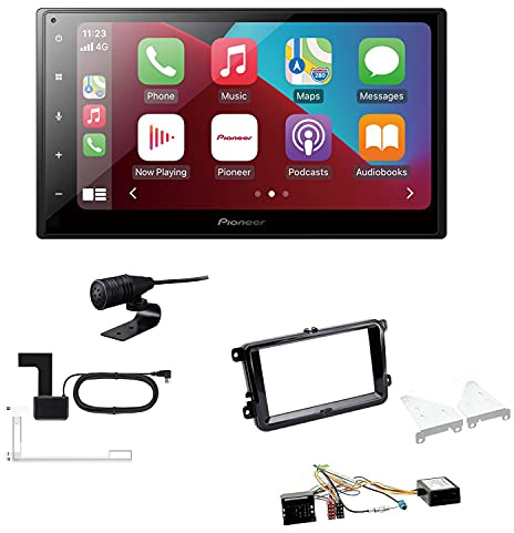 Pioneer SPH-DA160DAB 2-DIN Autoradio CarPlay Android Auto Bluetooth DAB USB passend für Volkswagen VW Caddy ab 2003 Piano Black inkl Canbus