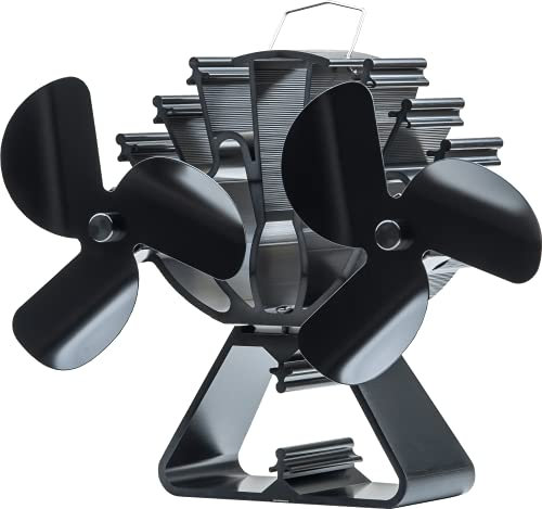 Ventilateur de poêle à bois à deux pales avec grand flux d'air alimenté par la chaleur pour cheminée/poêle à bois/cheminée