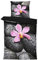 one-home 4 teilig Bettwäsche 135x200 cm Steine Orchidee Relax schwarz Wende Mikrofaser