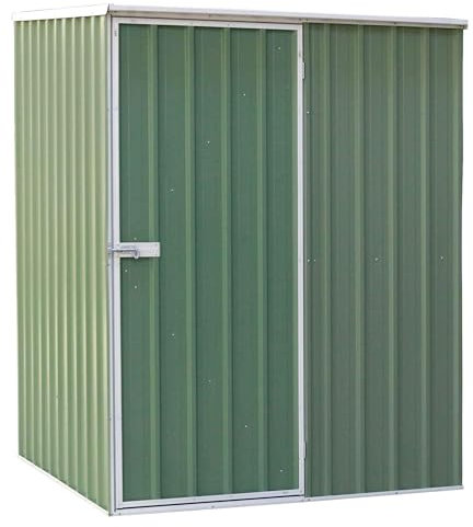 Dellonda Galvanised Steel Metal Garden/Outdoor/Storage Shed, 5FT x 5FT, Pent Style Roof – Green - DG114